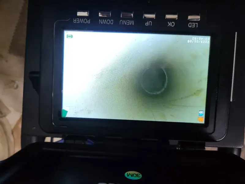 울산 동구 내시경 화면에 보이는 배관 이음부
